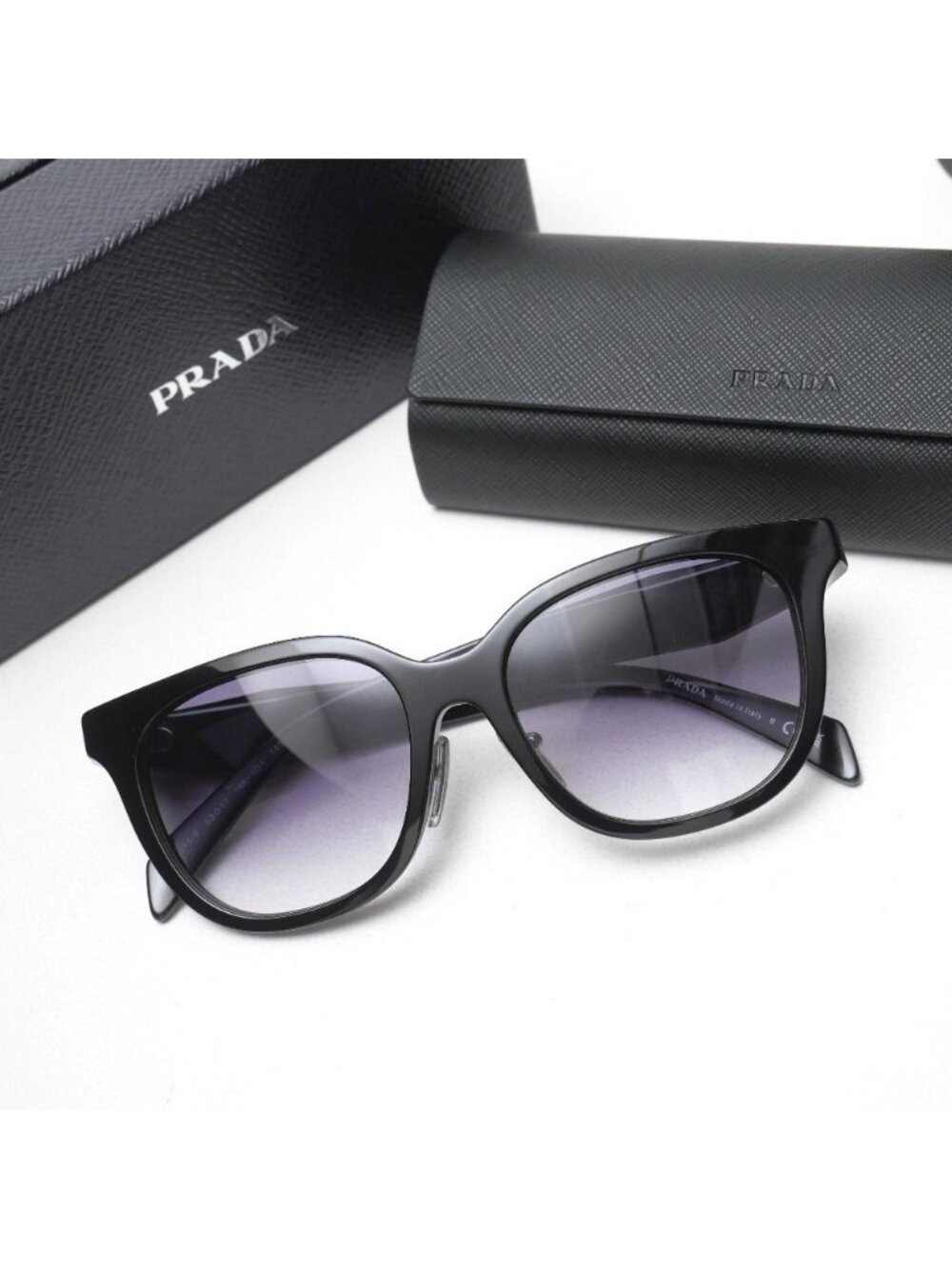 Prada Sunglasses Wellington Side Logo Black Eyewear